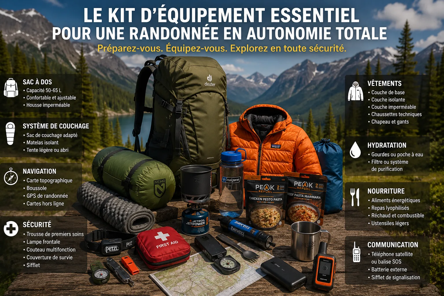 Le kit d'équipement essentiel pour une randonnée en autonomie totale : guide complet pour partir préparé